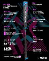 Axe Avenge Pro 3 Hybrid USA Baseball Bat , -8 - Pro Game Sports