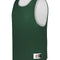 Green reversible pinnie with white mesh back on a white background