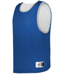 Blue mesh pinnie with white accents on a white background