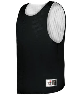 Black pinnie with white mesh back on a white background