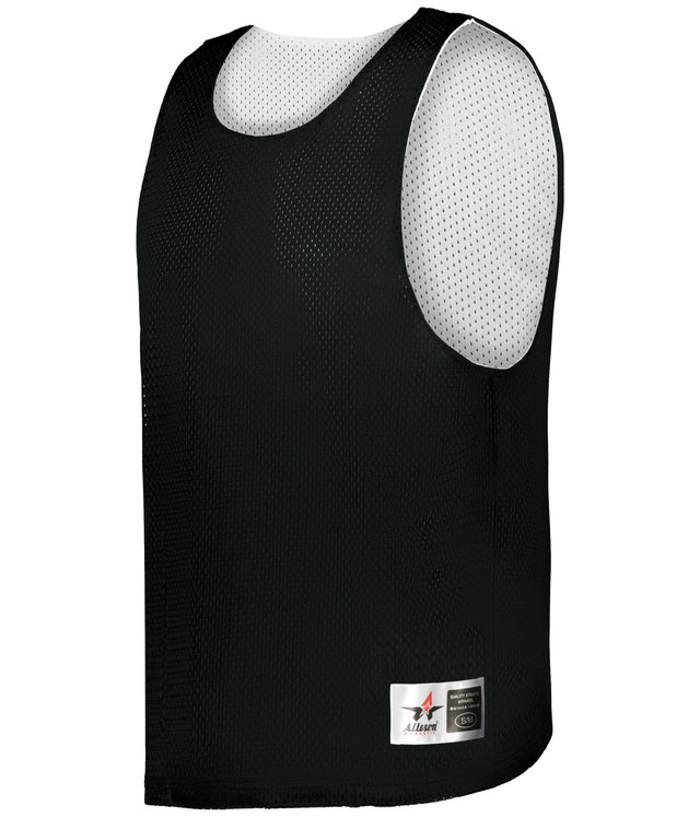 Black pinnie with white mesh back on a white background