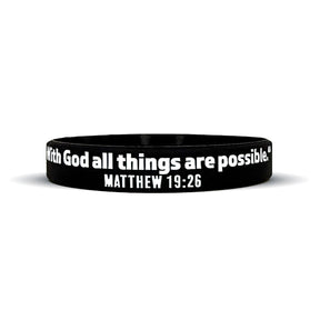 MATTHEW 19:26 Wristband - Pro Game Sports