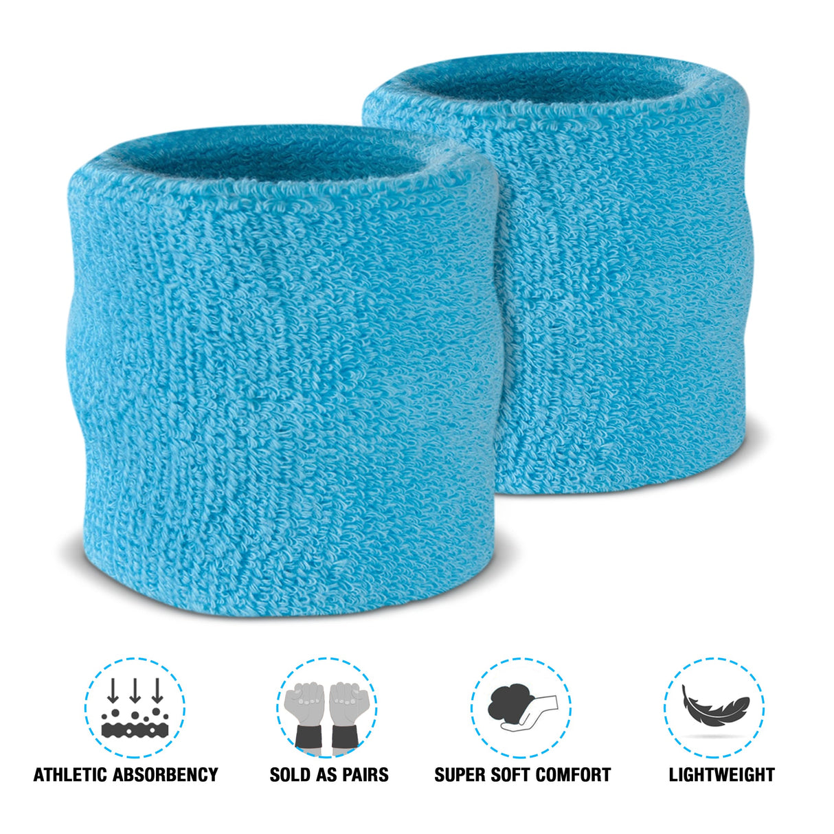 Premium Terry Cloth Cotton Wristband Pair - Pro Game Sports