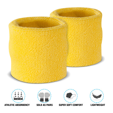 Premium Terry Cloth Cotton Wristband Pair - Pro Game Sports