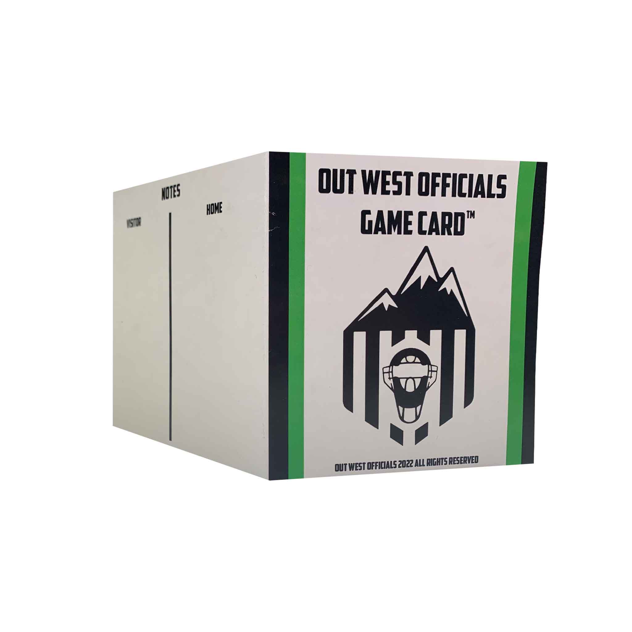 Out West Officials Game Card Tracker™