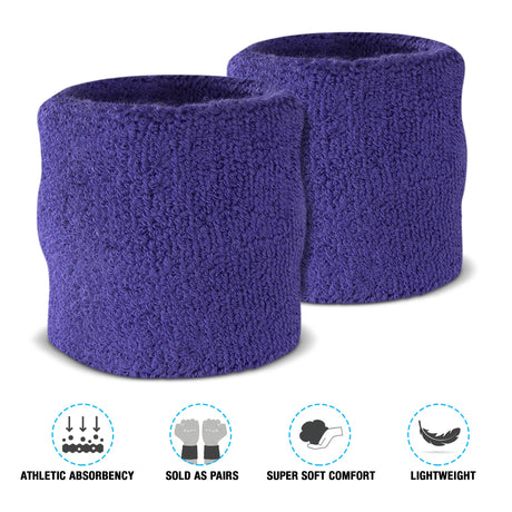 Premium Terry Cloth Cotton Wristband Pair - Pro Game Sports