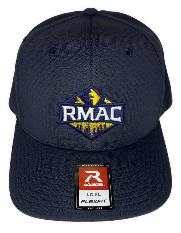 Rocky Mountain Athletic Conference Logo [RMAC] 6-Stitch Pulse R-Flex Softball Hat - Navy - Pro Game Sports