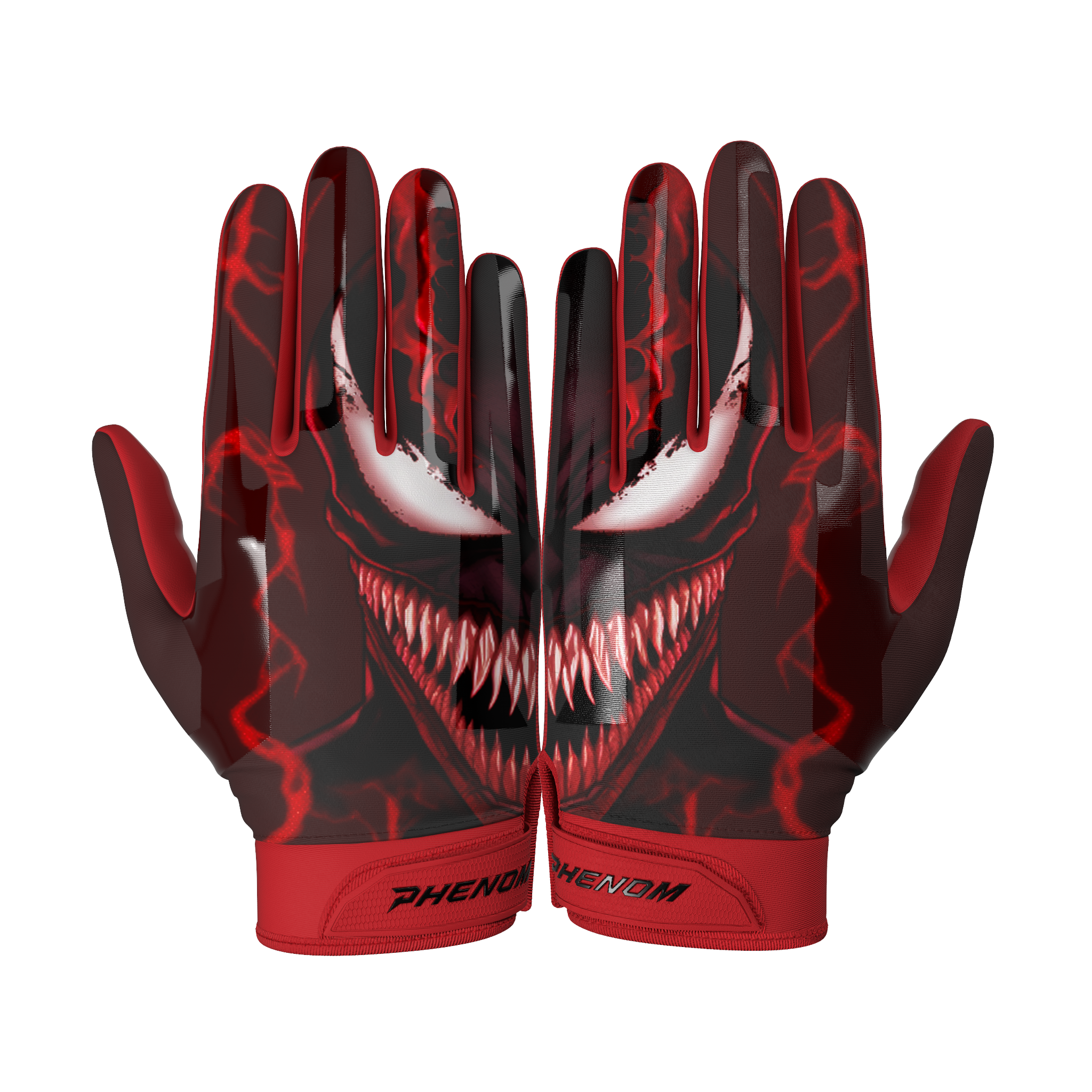 Red Villain Football Gloves - VPS1 by Phenom Elite