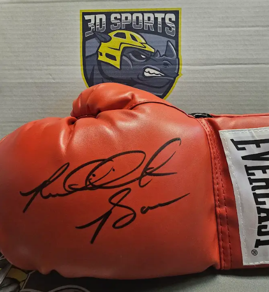 Riddick Bowe Signed Autographed Red Boxing Glove