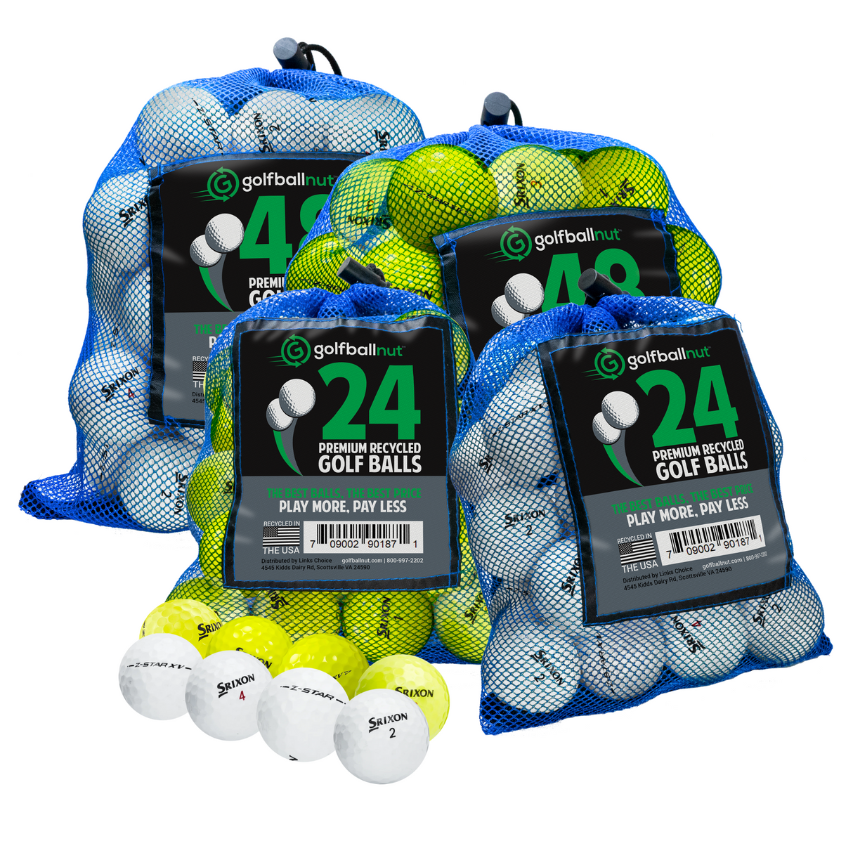 Srixon Z Series Mix - Premium Used Golf Balls in Eco-Friendly Bulk Mesh Bags - Pro Game Sports