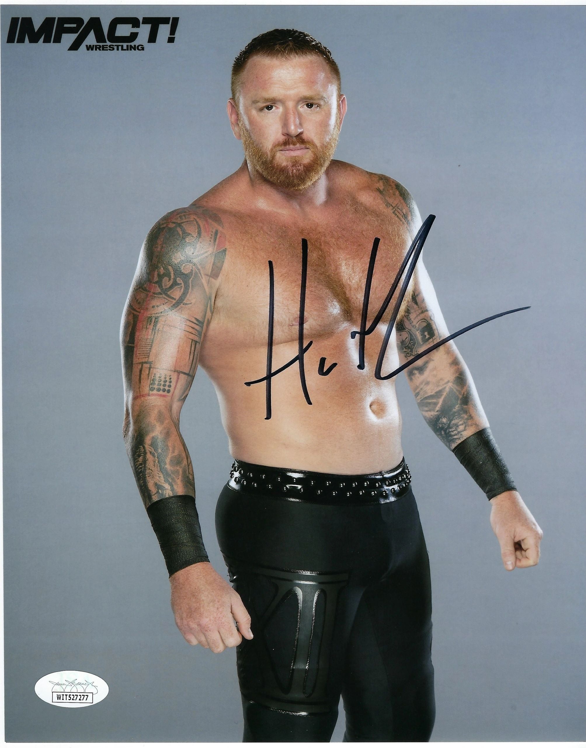 IMPACT! Wrestling HEATH SLATER TNA AEW WWE AUTOGRAPHED 8X10 PHOTO W/JSA COA Shirtless
