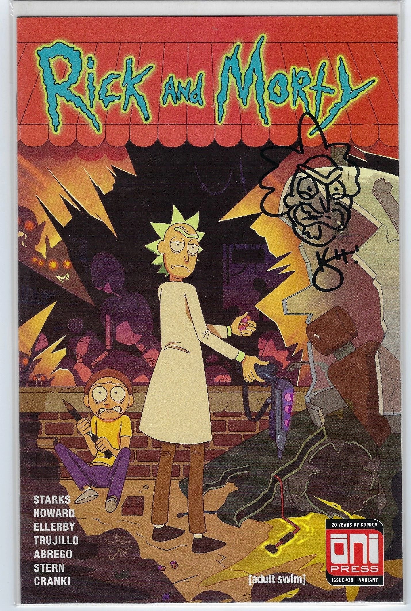 Kyle Starks signed Rick & Morty Issue #38 With Re-Mark Beckett COA