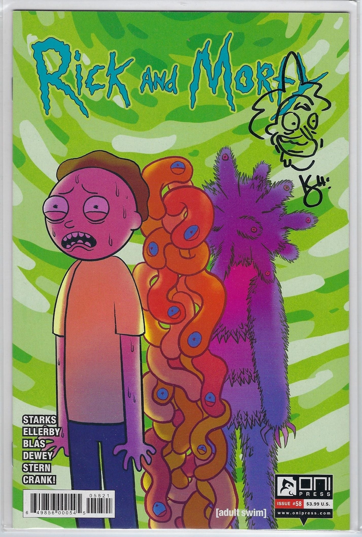 Kyle Starks signed Rick & Morty Issue #58 with Re-Mark Beckett COA
