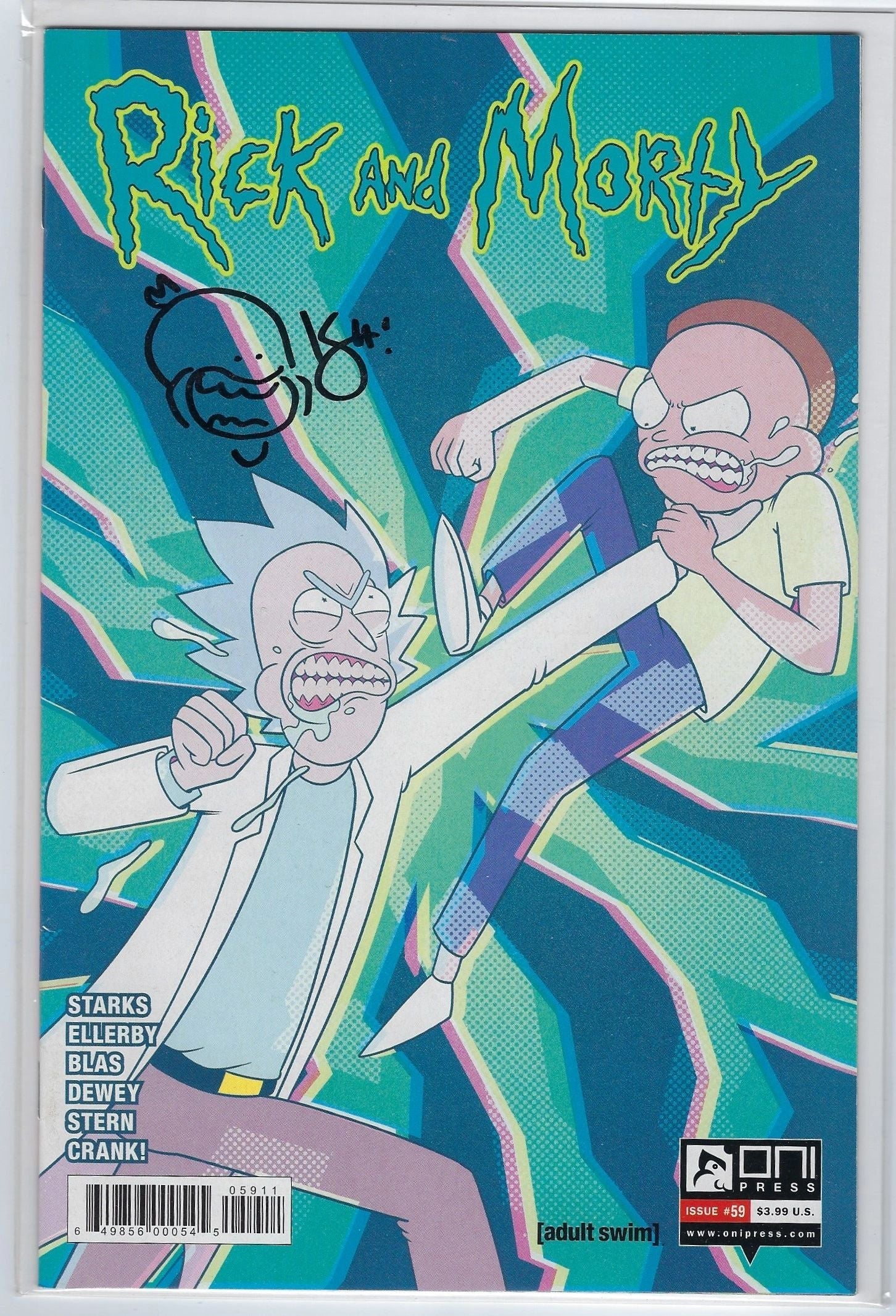 Kyle Starks Signed Rick & Morty Issue #59 With Re-Mark BECKETT COA