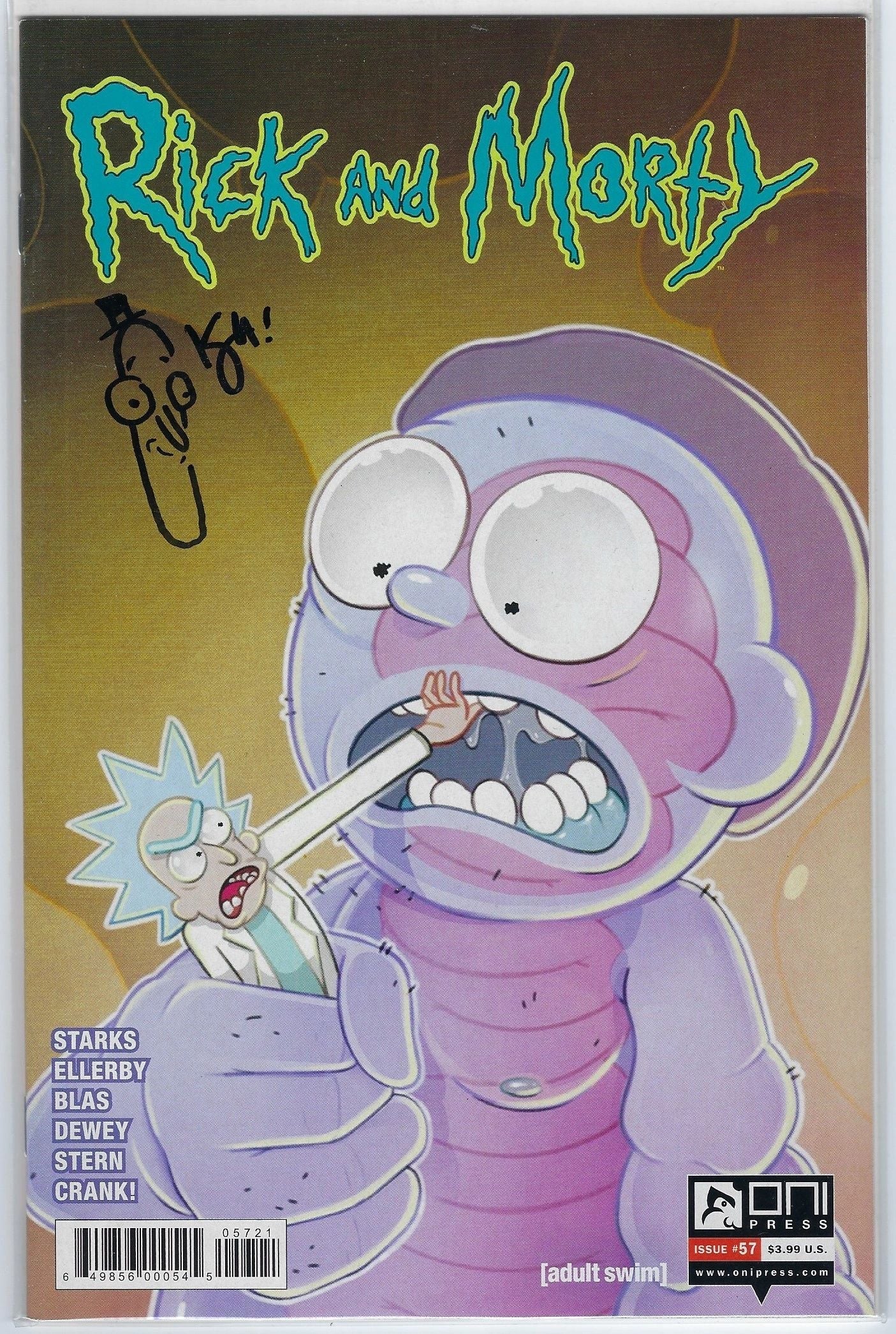 Kyle Starks signed Rick & Morty Issue #57 with sketch Beckett COA