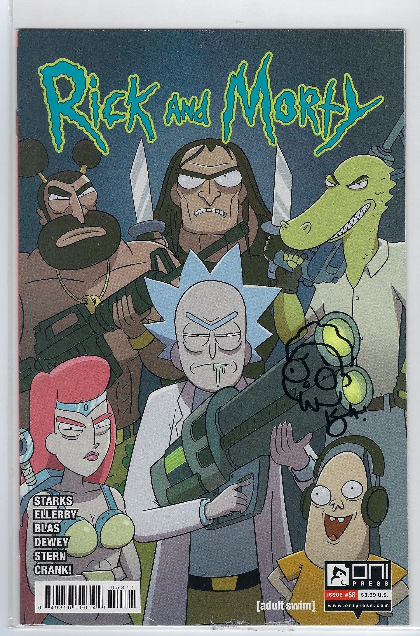 Kyle Starks Signed Rick & Morty Issue #58 With Sketch Beckett COA