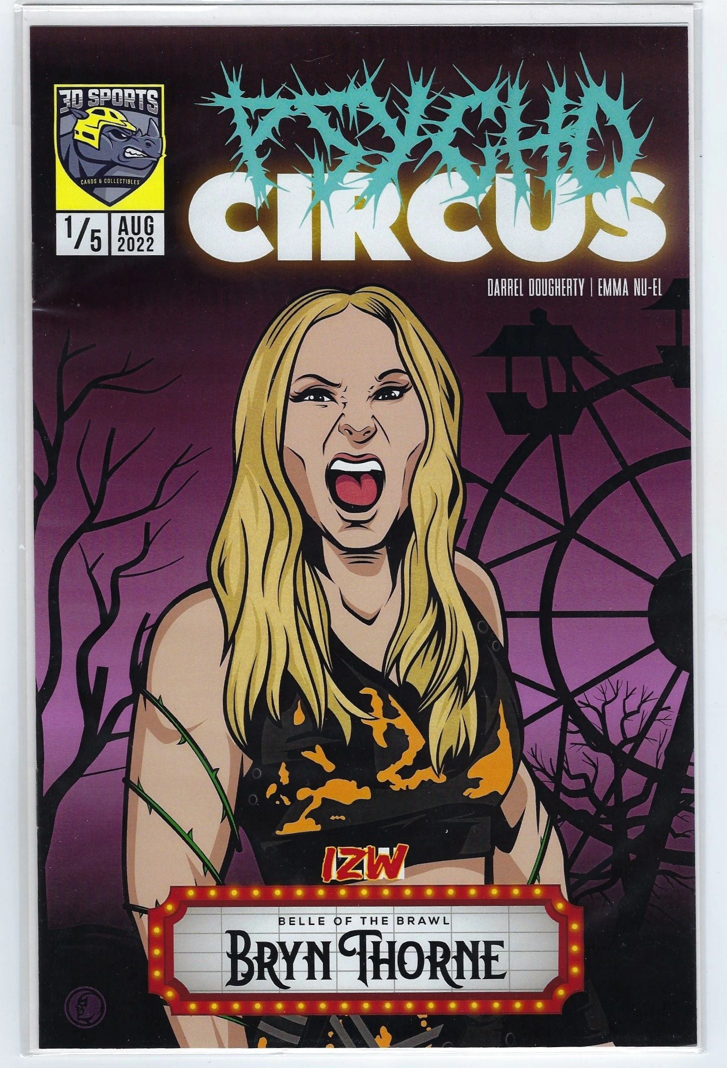 Bryn Thorne "Belle of the Brawl" IZW Psycho Circus Comic Book Cover 1/5
