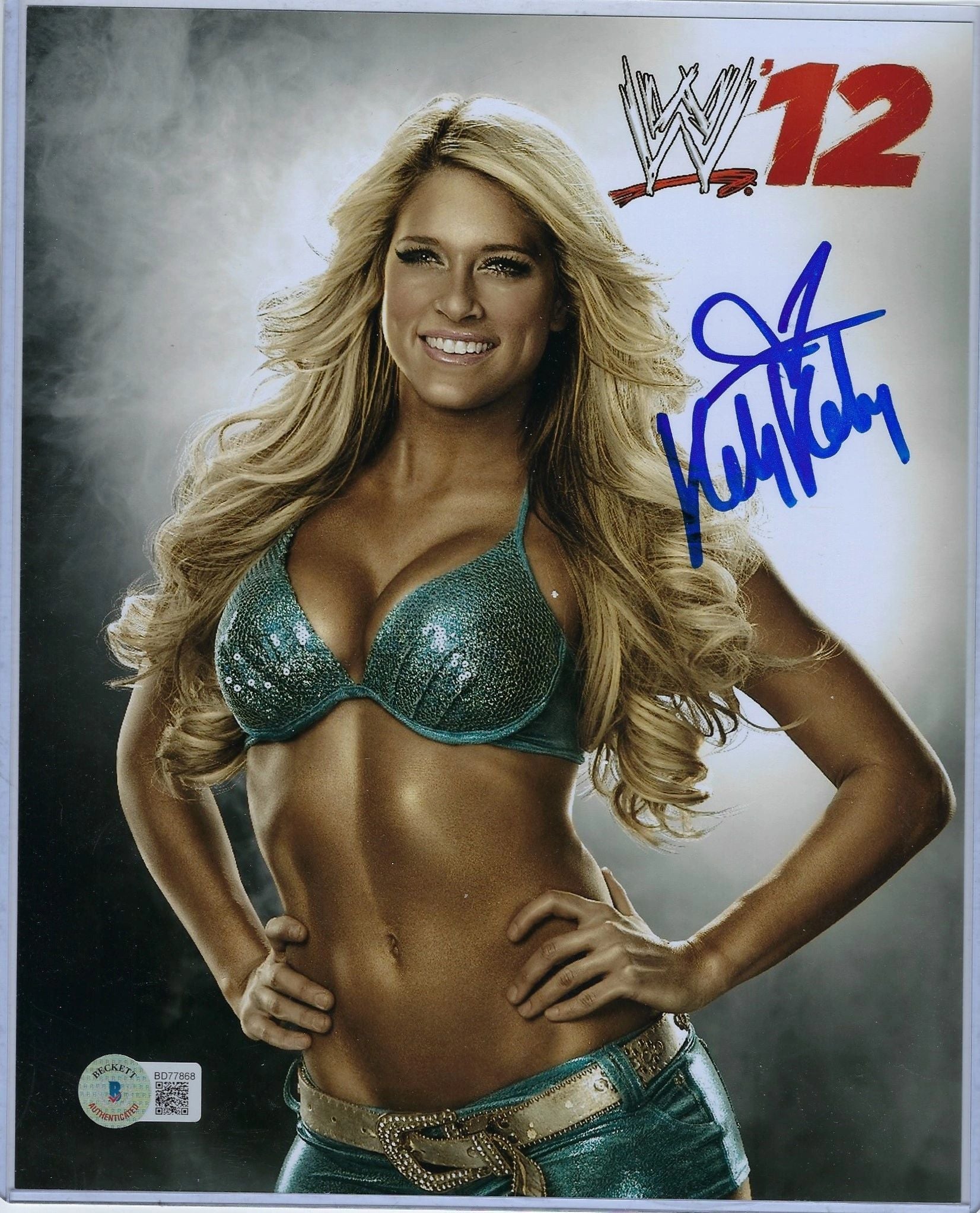 Kelly Kelly signed WWE '12 Photo W/Beckett COA