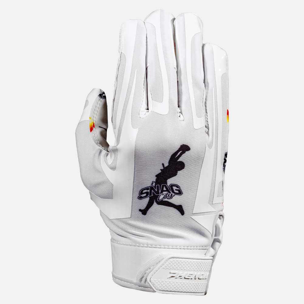 Snag City White Football Gloves - VPS1 by Phenom Elite