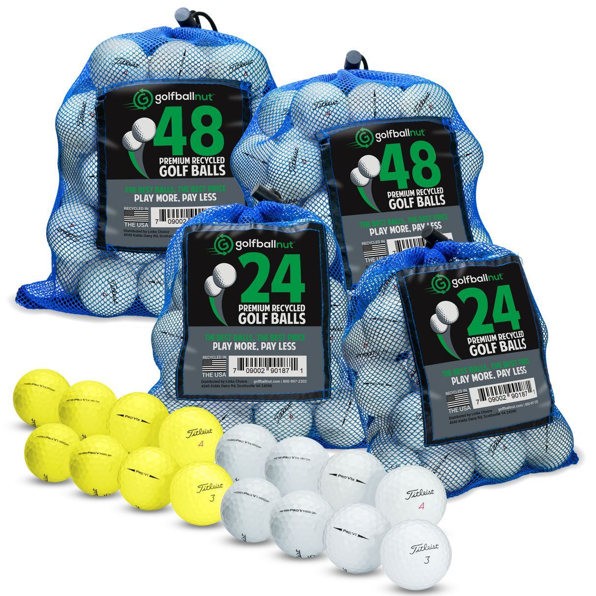 Used Titleist Pro V1x Golf Balls - Bulk Mesh Bags - Pro Game Sports