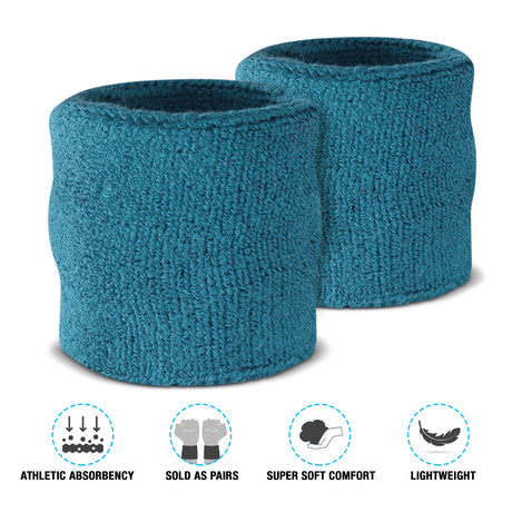 Premium Terry Cloth Cotton Wristband Pair - Pro Game Sports