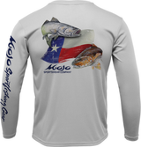 Men's SoWAL Sun Jersey Texas Flag Redfish/Trout Long Sleeve