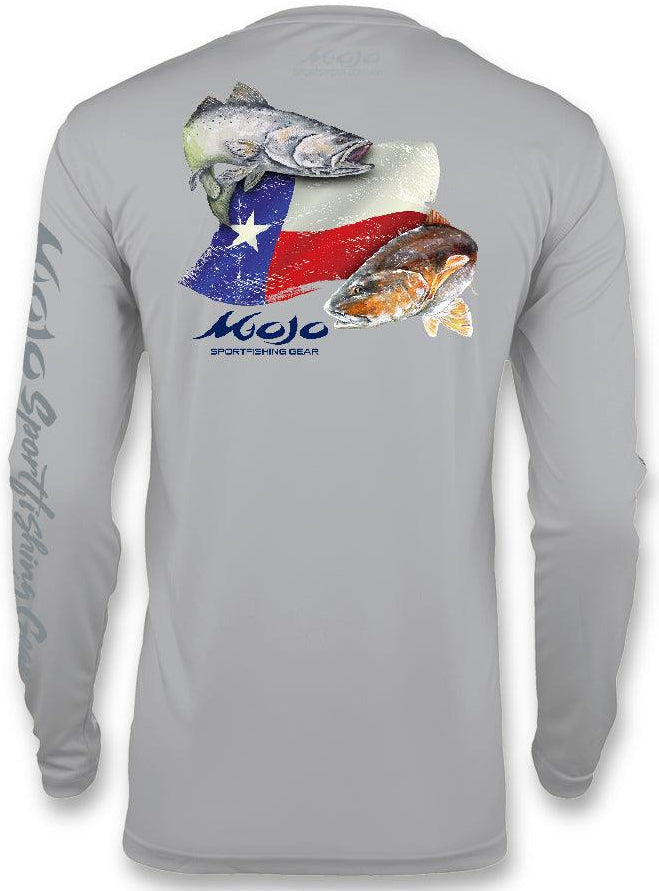 Men's SoWAL Sun Jersey Texas Flag Redfish/Trout Long Sleeve