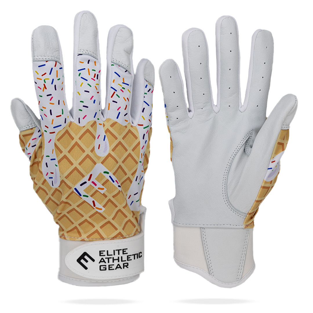 White Ice Cream Batting Gloves - Pro Game Sports