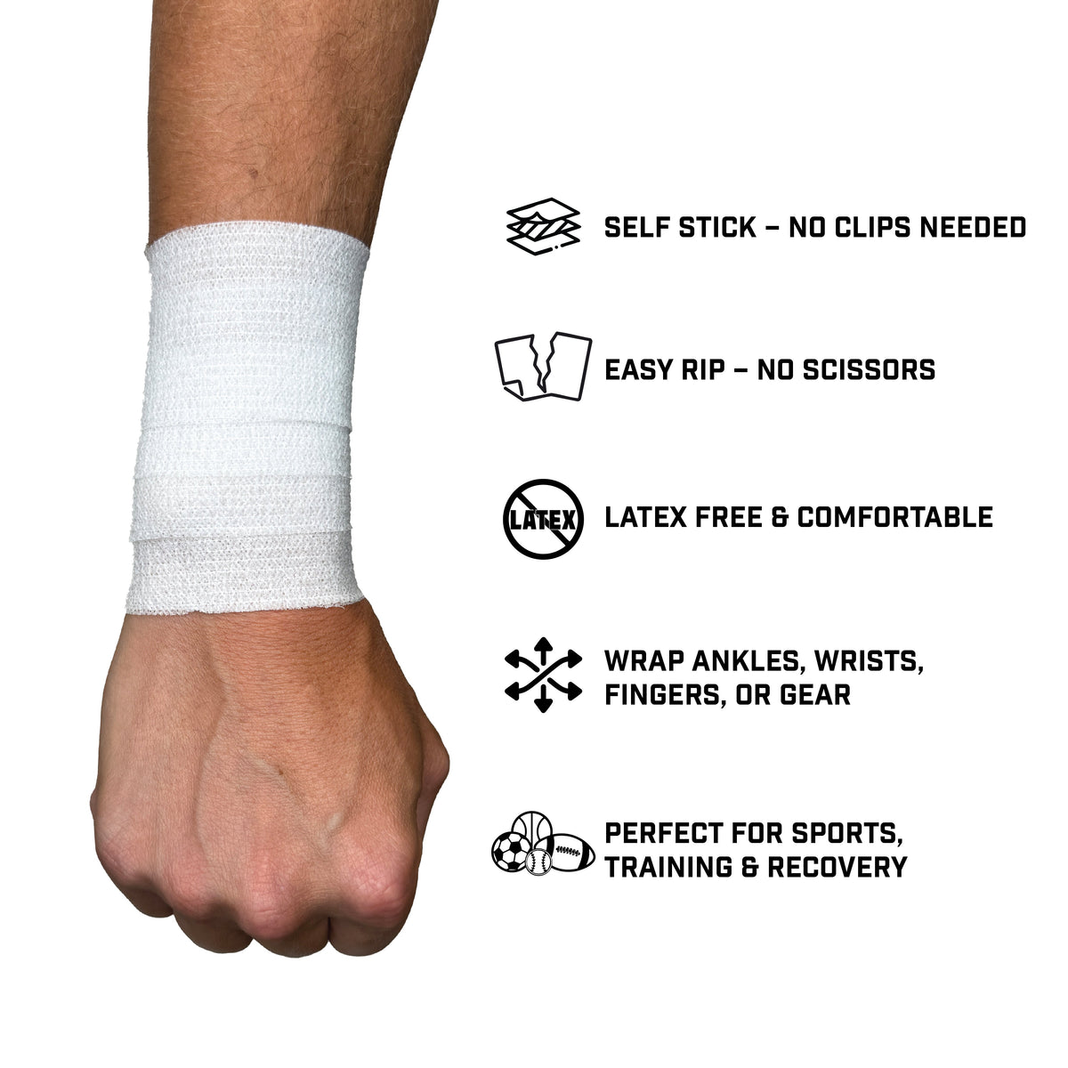 White Self Stick Athletic Tape - Pro Game Sports