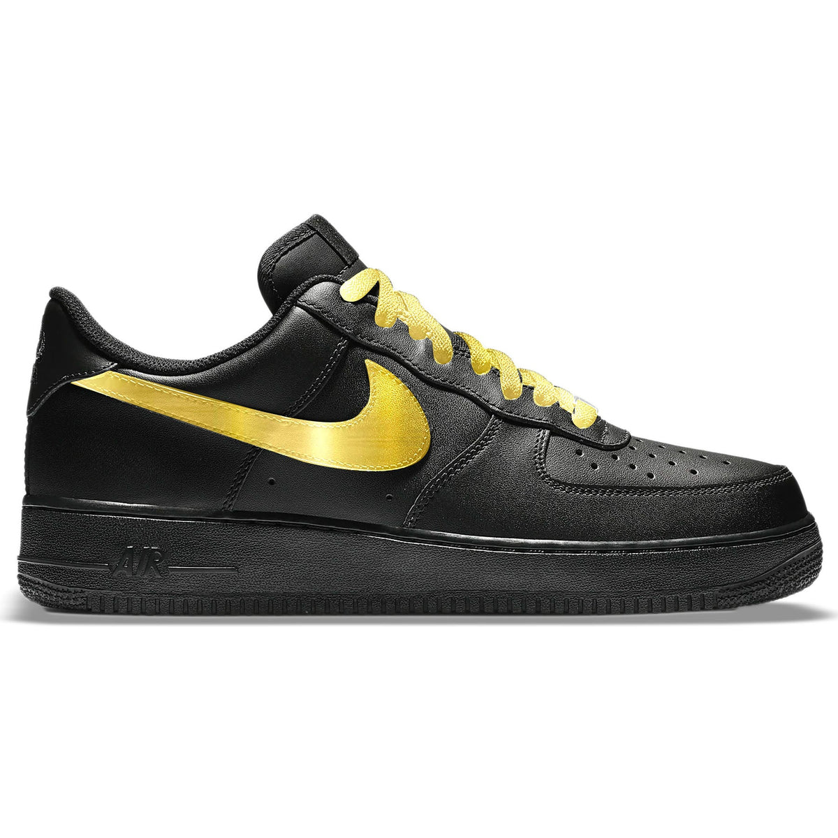 "Black & Gold" Nike Air Force 1 Low Shoes