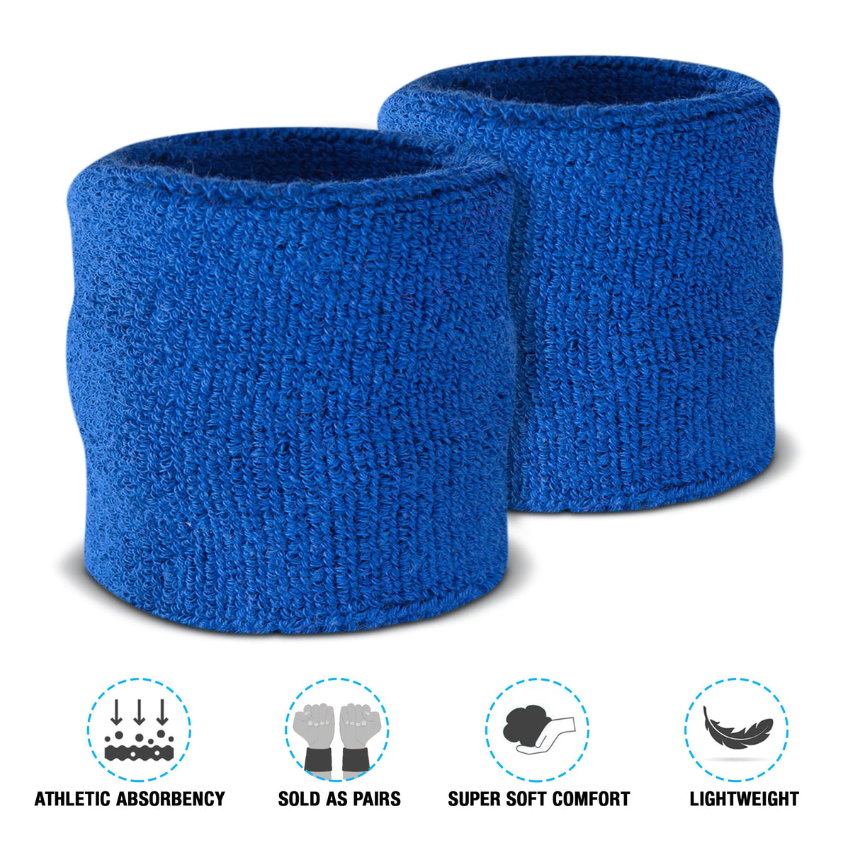 Premium Terry Cloth Cotton Wristband Pair - Pro Game Sports