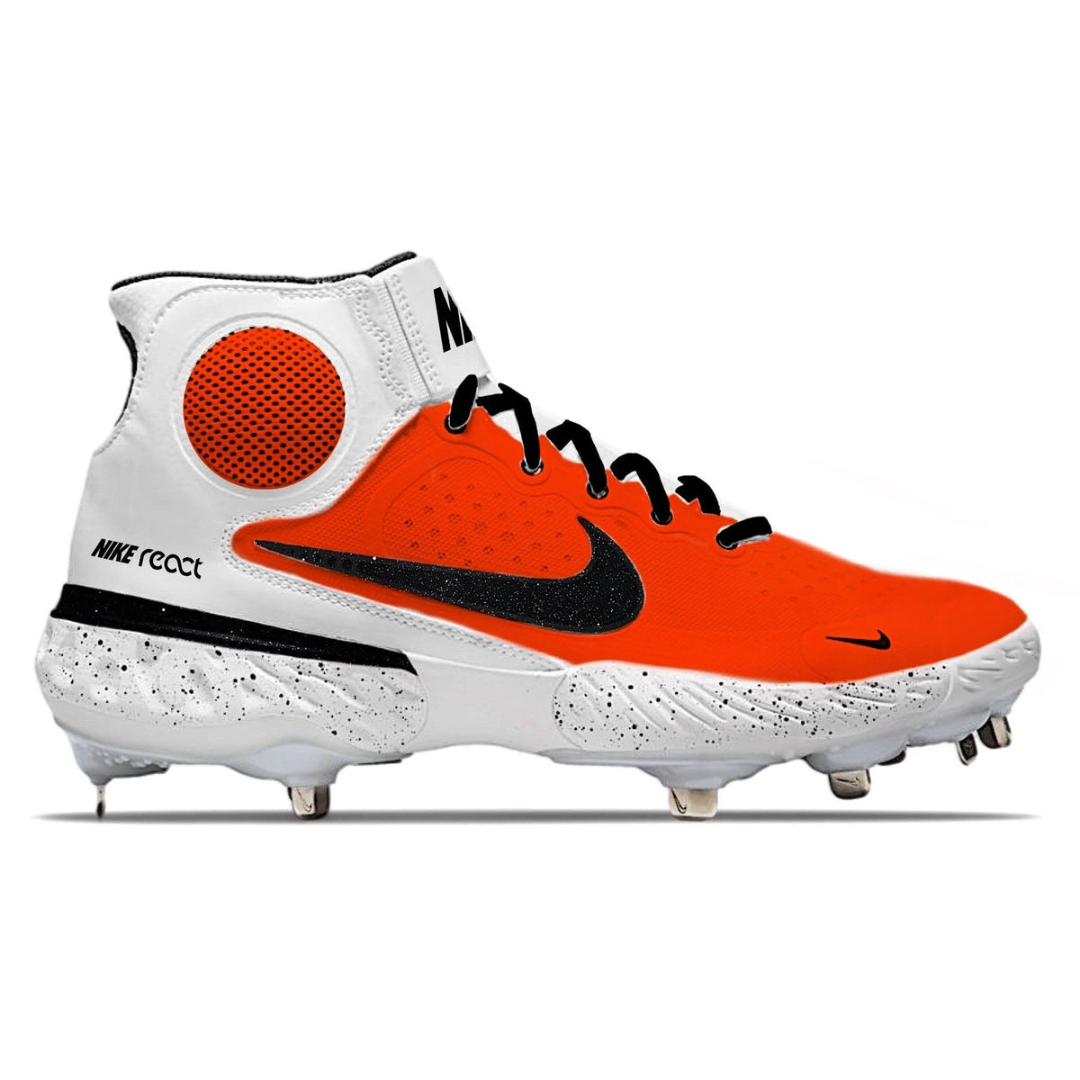 "Bright Red" Nike Alpha Huarache Elite 3 Mid Cleats