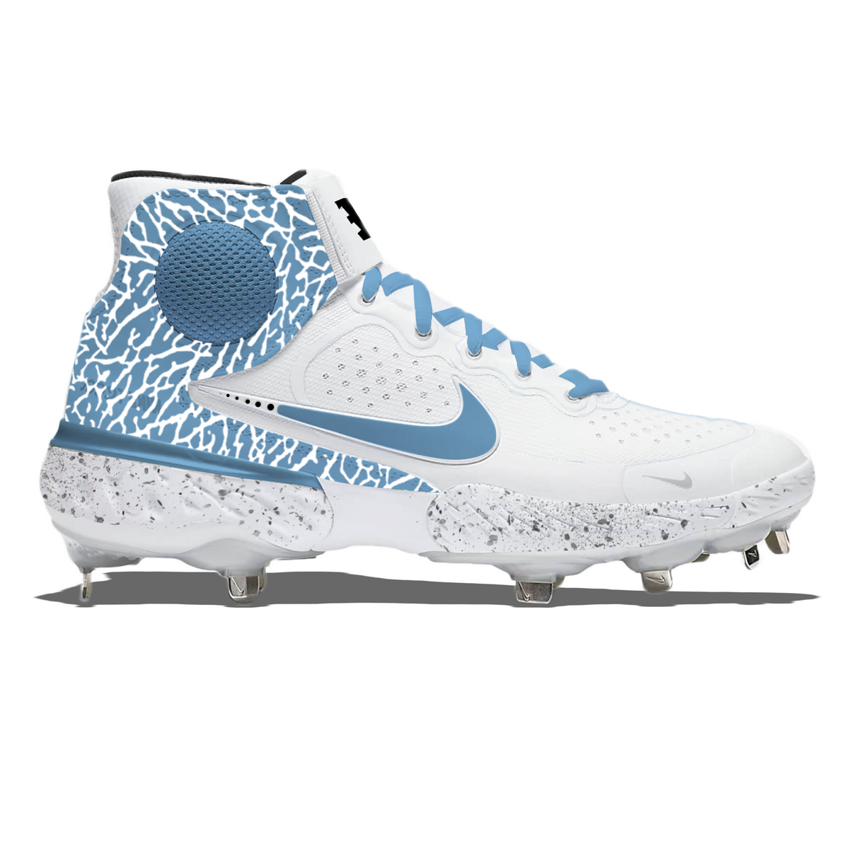 "Carolina Elephant" Nike Alpha Huarache Elite 3 Mid Cleats