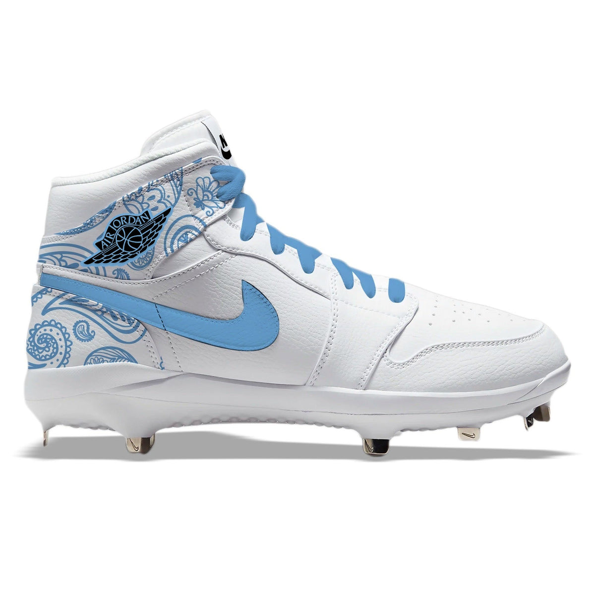 "Carolina Paisley" Jordan 1 Retro Cleats