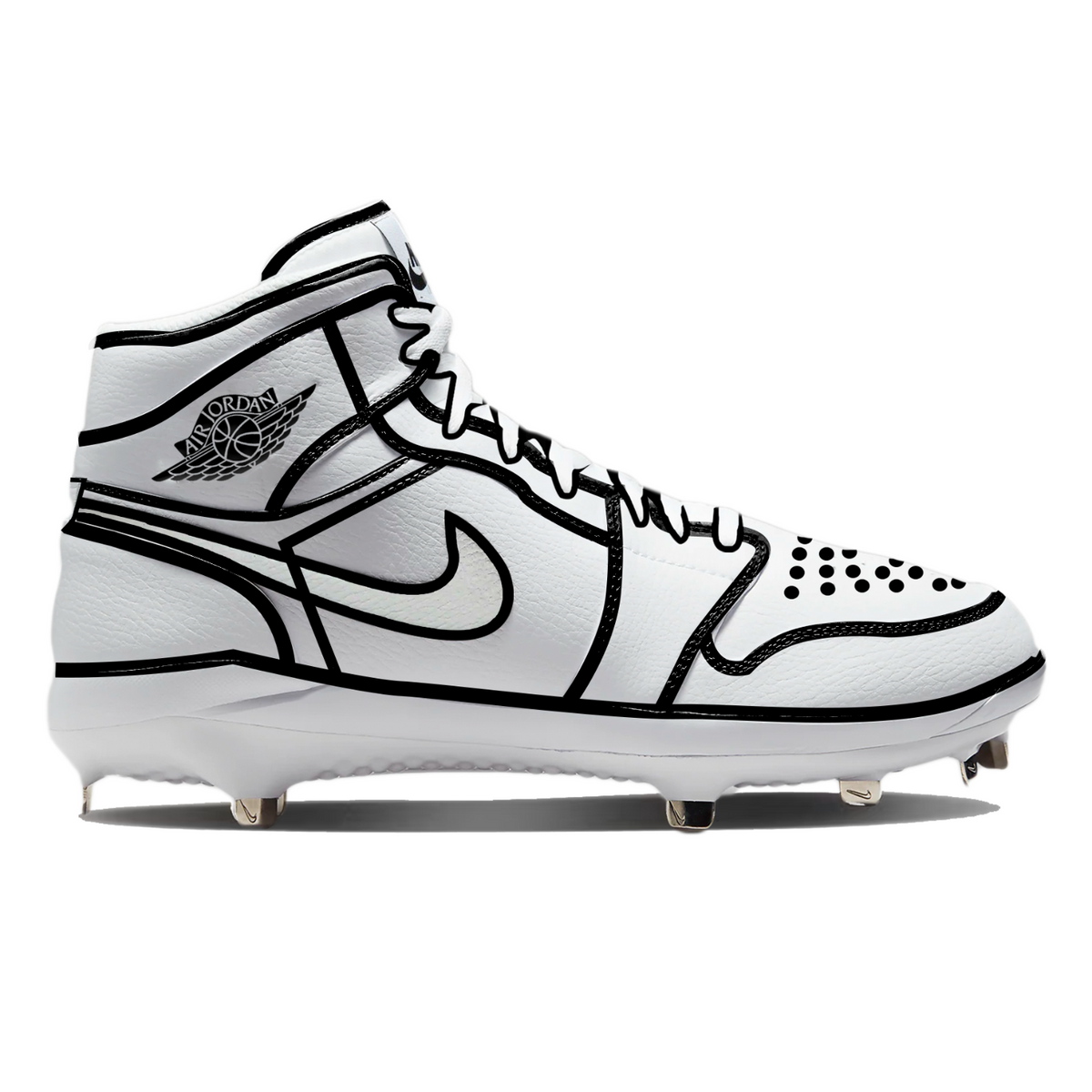 "Cartoon Lines" Jordan 1 Retro Cleats