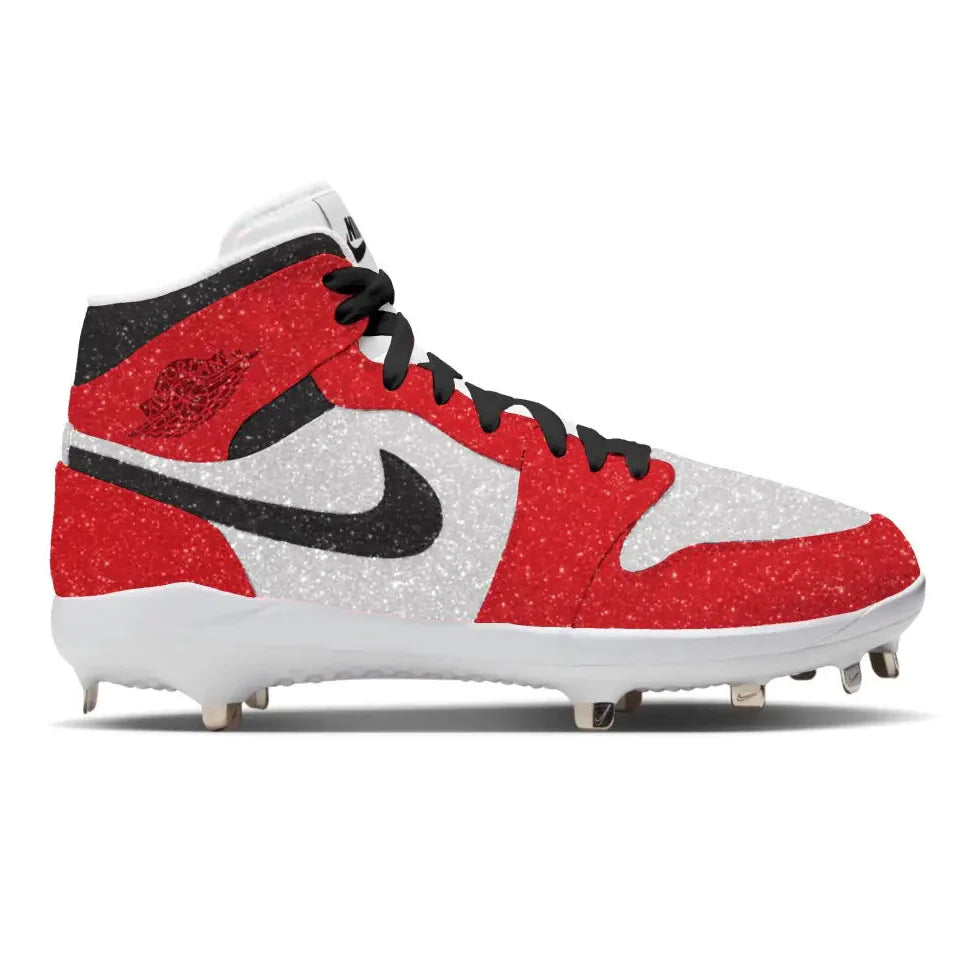 "Chicago Glitter" Jordan 1 Retro Cleats