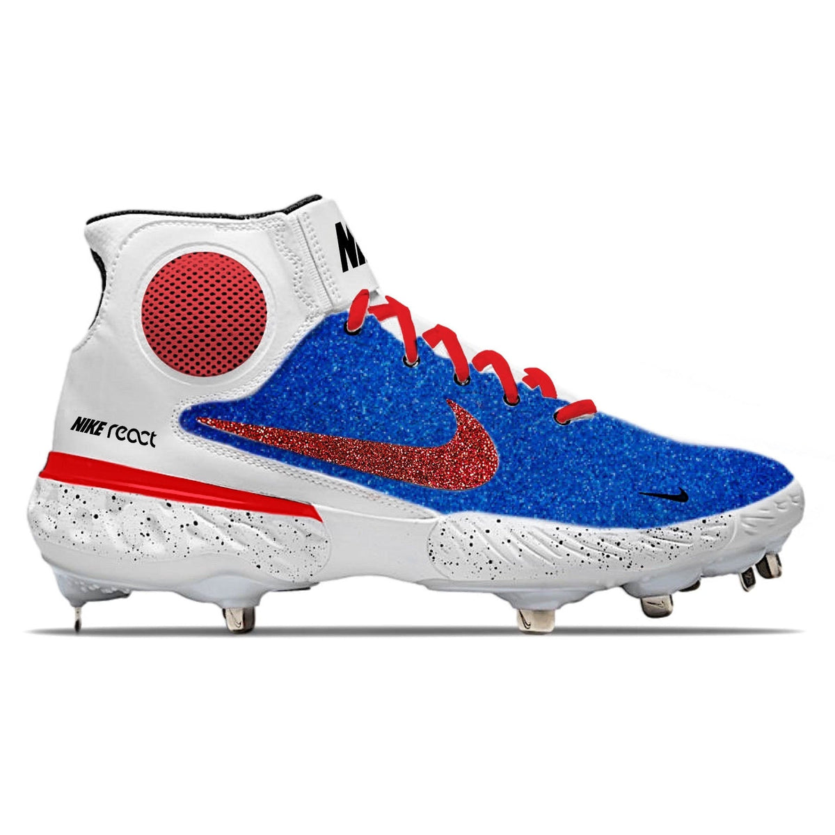 "Chicago Glitter" Nike Alpha Huarache Elite 3 Mid Cleats