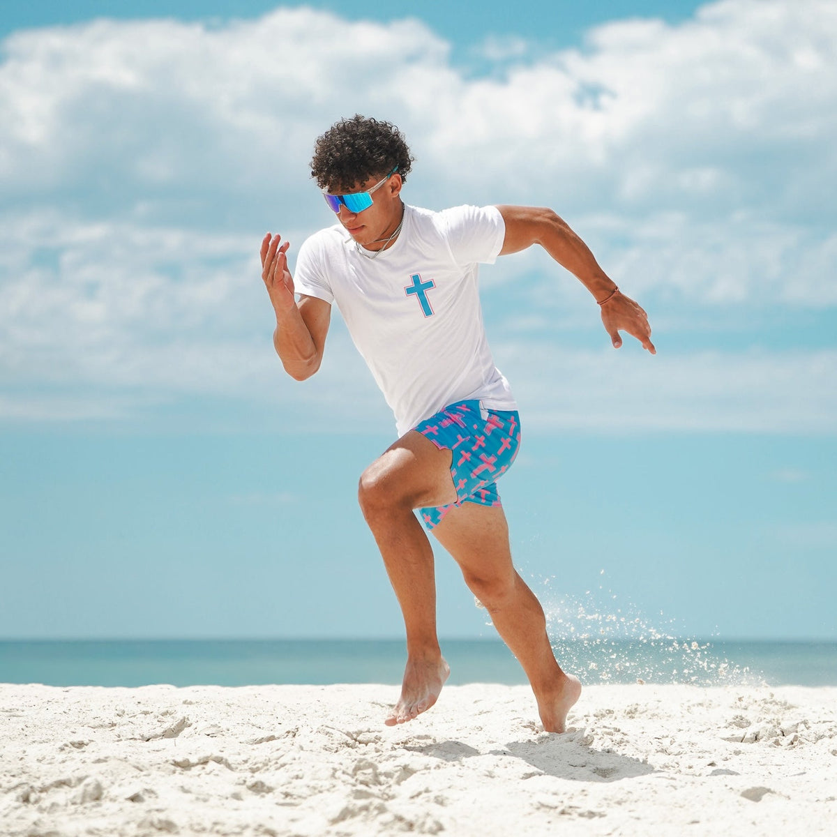 Cotton Candy Cross Shorts