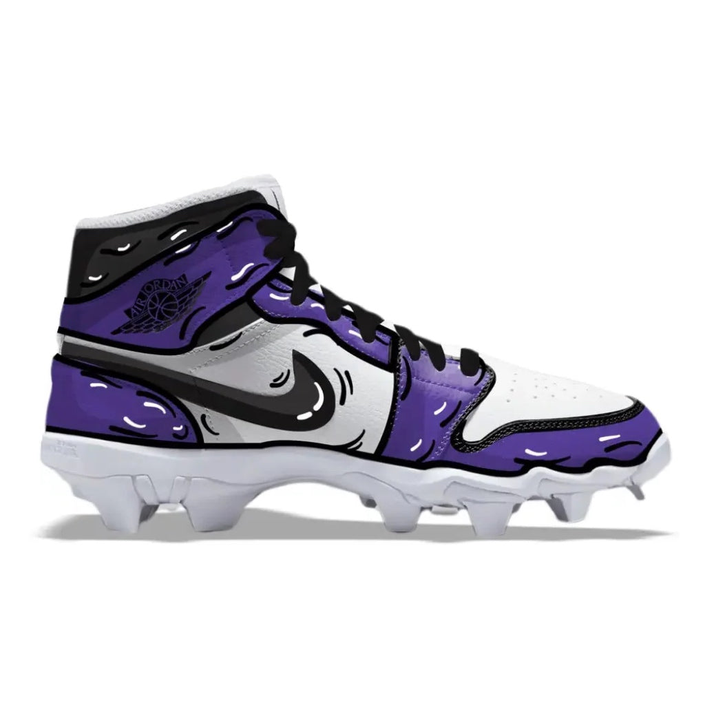 "Court Purple Cartoon" Jordan 1 Kids' Multisport Cleats