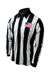Honig's 2.25" Ultra Tech Striped Long Sleeve Football/Lacrosse Jersey With Sublimated American Flag On Left Chest