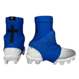Faith Cross Blue Cleat Covers (Spats)