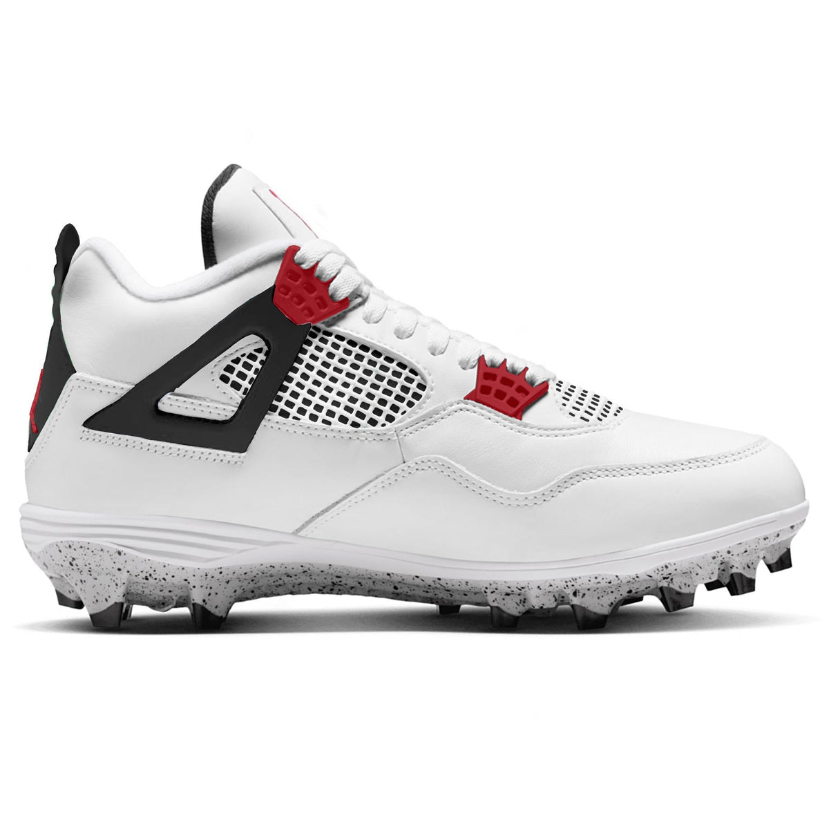 "Fire Bred" Jordan 4 Retro TD Football Cleats