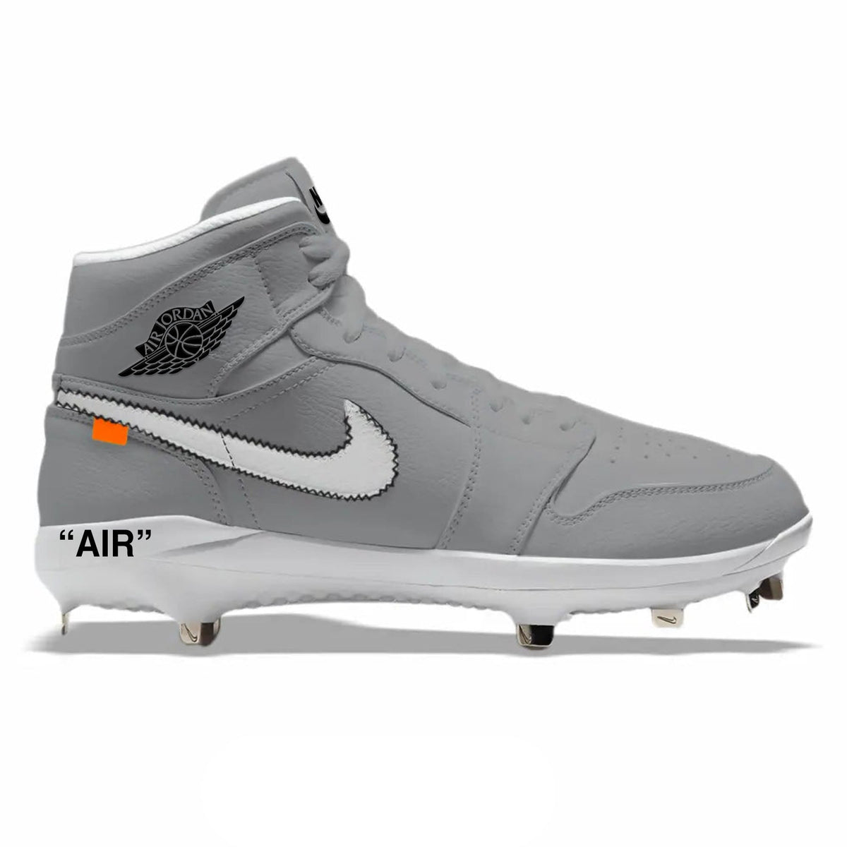 "Gray Force OW" Jordan 1 Retro Cleats