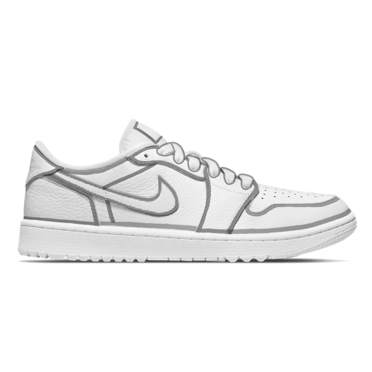 "Gray Lines" Jordan 1 Golf Shoes