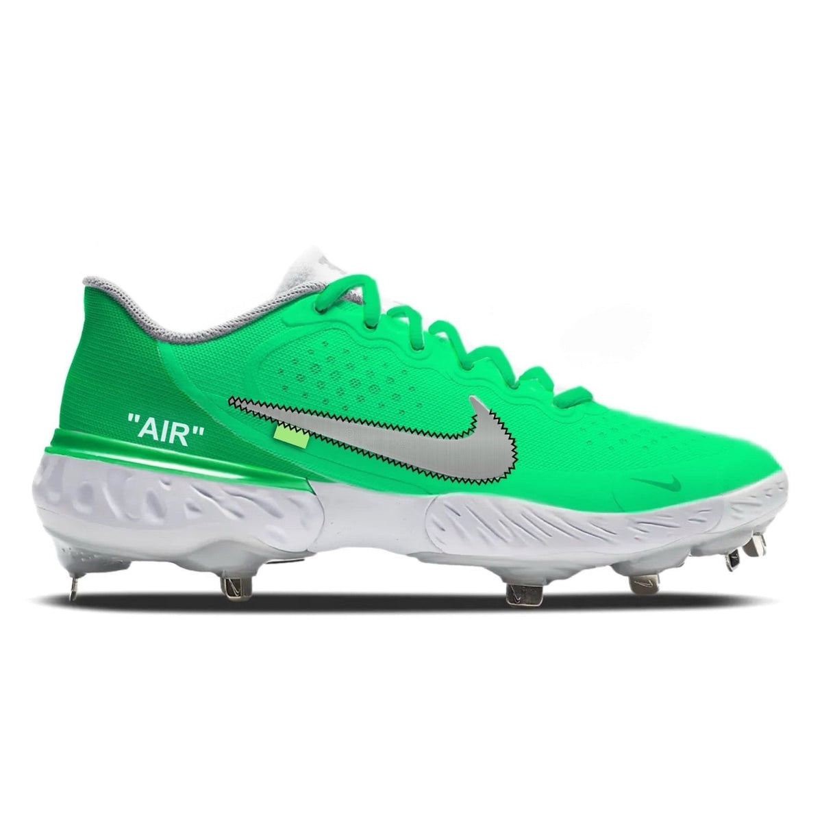 "Green Force OW" Nike Alpha Huarache Elite 3 Low Cleats