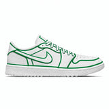 "Green Lines" Jordan 1 Golf Shoes