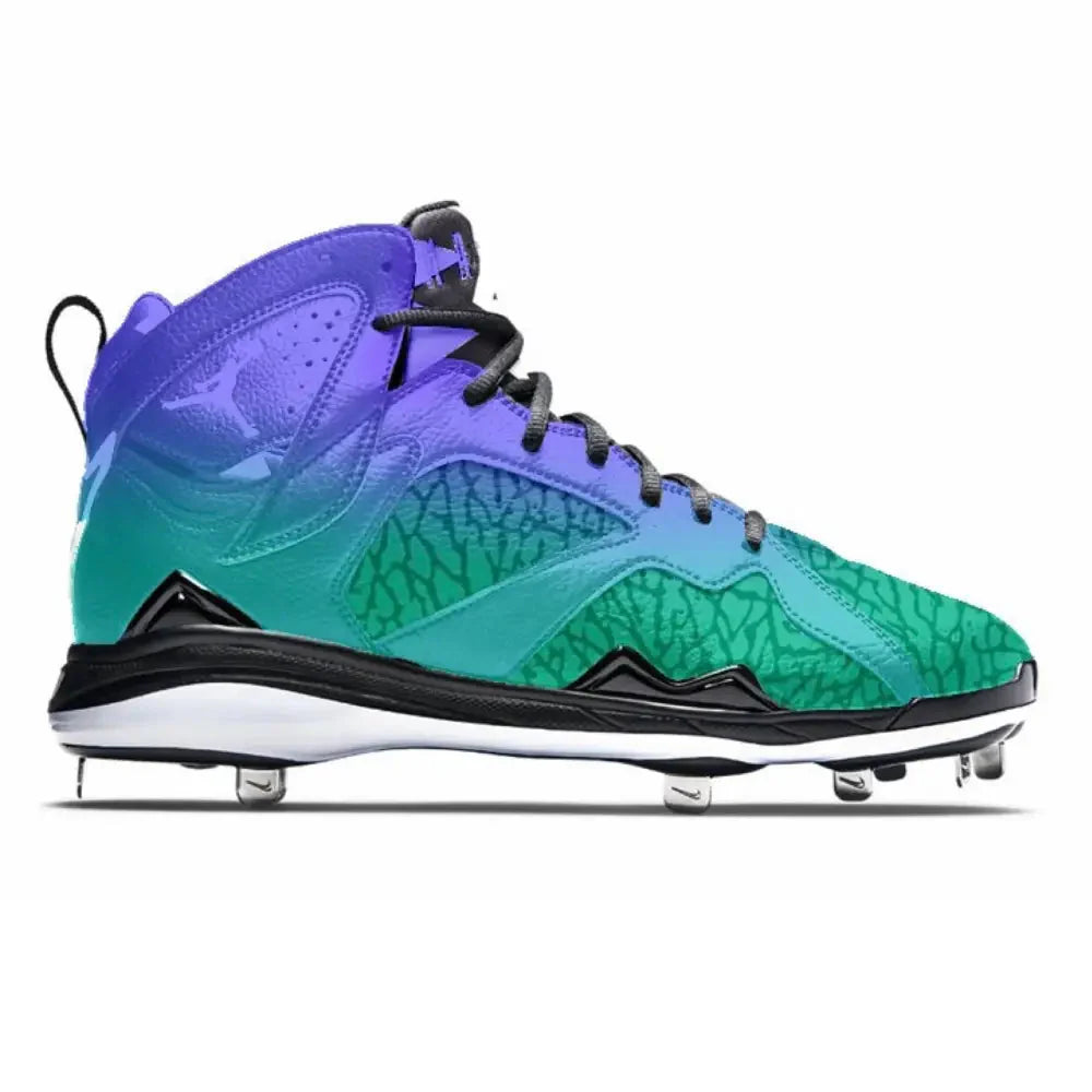 "Green & Purple Elephant" Jordan 7 Retro Cleats