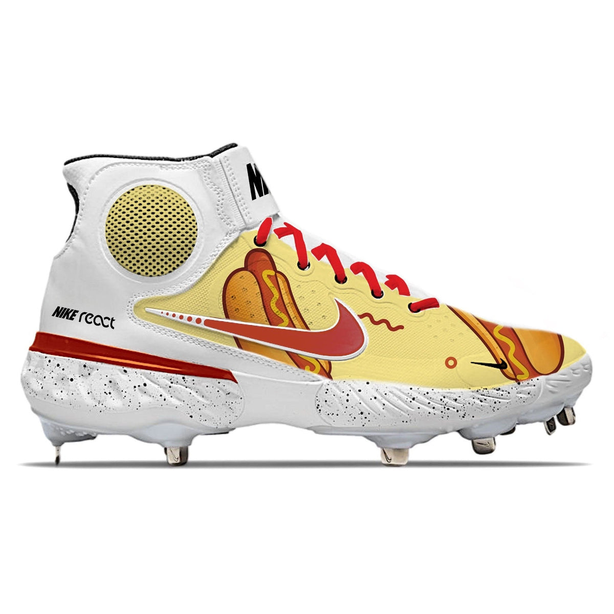 "Hot Dogs" Nike Alpha Huarache Elite 3 Mid Cleats