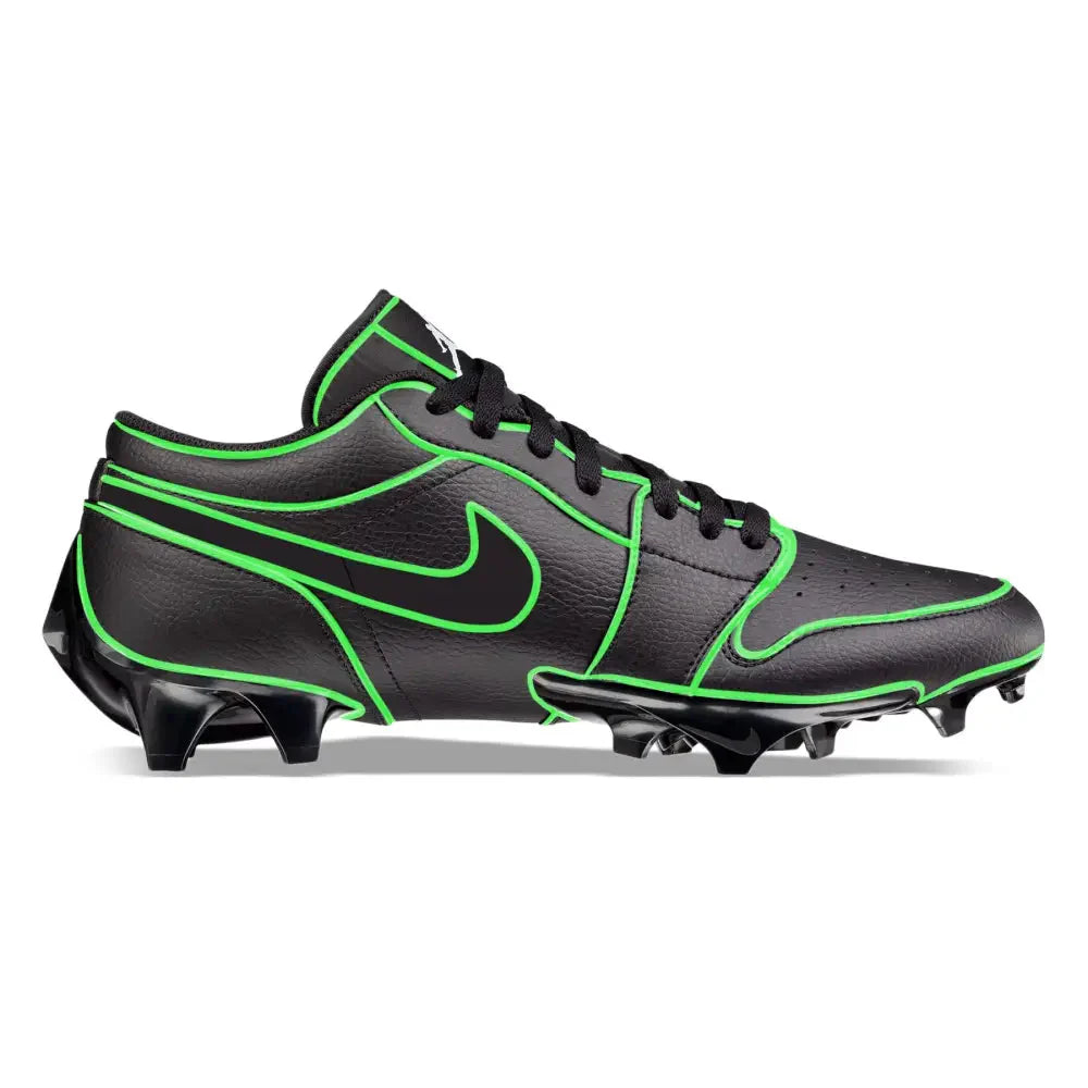 "Bright Green Lines” Jordan 1 Vapor Edge Low Cleats