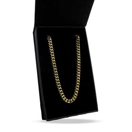 6mm Cuban Link Chain Necklace - 14K Gold Plated Stainless Steel - Pro Game Sports